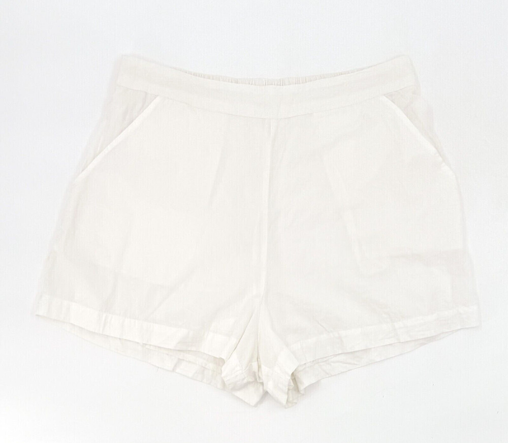 Free Peole Shorts Womens Large White Pull On Elastic Waist Lined Hi Rise Pockets